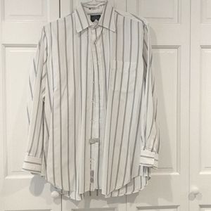 Kenneth Gordon dress shirt white with blue stripes